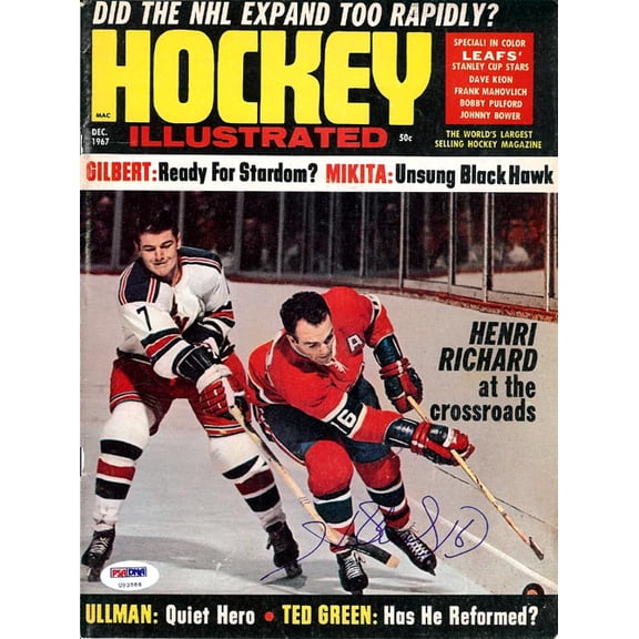 Henri Richard Autographed Hockey Illustrated Magazine Cover Montreal Canadiens PSA/DNA #U93586