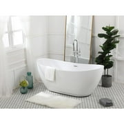 Elegant Kitchen and Bath 67 inch soaking bathtub in glossy white