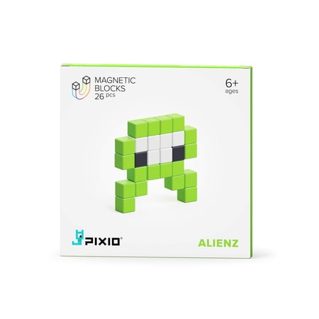 PIXIO Mini Monster Alienz Story Series 26 Magnetic Blocks Stress Relief Construction Toy Building Blocks in 8-bit Pixel Art Creativity for Kids Fidget Toy