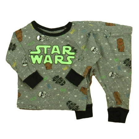 

Pre-owned Disney Boys Gray Star Wars 2-piece Pajamas size: 6-9 Months