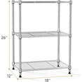 thumbnail image 6 of M MZG 3-Tier Heavy Duty Wire Shelving Unit, Chrome, 750 lbs Capacity, 11.8" D x 17.7" W x 26.3" H, 6 of 6