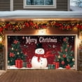 thumbnail image 5 of Horivan 1 Packs Large Christmas Backdrop Banner 13x5.9ft Outdoor Indoor Decor with HD Printing for Garage Door Wall Party Decor Holiday Yard Banner with Snowman Tree Design Weather Resistant, 5 of 6