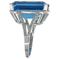 thumbnail image 3 of 10K White Gold Diamond Natural Swiss Blue Topaz Ring Emerald-cut 18x13mm, size 7, 3 of 4