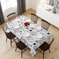 thumbnail image 6 of Black White Cartoon Space Table Cloth Waterproof Tablecloths, Star Spacecraft Rocket Meteorite Tablecloth Dining Table Cover for Kitchen Party Tabletop Outdoor, Rectangle Tablecloth 54x108 Inch, 6 of 9