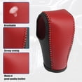 thumbnail image 4 of Black Red Faux Leather Gear Shifter Shift Knob Cover Transmission Shift Boot Lever for Honda HR-V 2016-2021 Red Stitches, 4 of 7