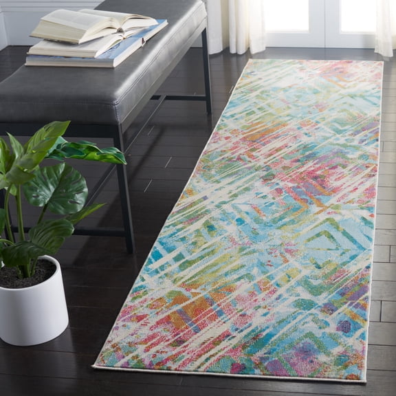 Safavieh Lillian Irving Abstract Runner Rug, Ivory/Light Blue, 2'2" x 8'