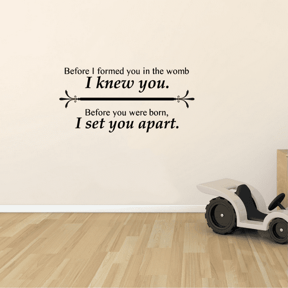 Jeremiah 1:5 Before I Formed Bible Verse Religious Religion Christ Saying Motivational Quote Wall Decal Wall Art Designs Stickers for Home Room House Decor Vinyl Wall Sticker Decoration (6x10 inch)