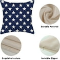 thumbnail image 7 of Set of 2 4th of July Pillow Covers 18x18 Inch Blue and Cream Patriotic Stars Throw Pillows for Sofa Bed Decor Independence Day Memorial Day Pillowcase, 7 of 7