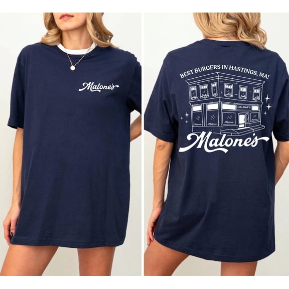 Malone Bar Two-sided Shirt, Hockey Romance Tee, Best Burgers Hastings MA Tshirt, Bookish Gift