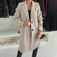thumbnail image 5 of XPMWRP Women's Solid Color Casual Trench Coat Classic Notch Lapel Windproof Overcoat Fall Winter Fashion Jackets with Pockets Yellow XXL, 5 of 9
