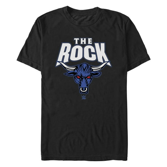 Men's WWE The Rock Bull Logo  Graphic Tee Black Medium
