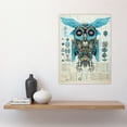 thumbnail image 4 of Owl Robot Machine Schematic Diagram Engineering Page Blue Gold Futuristic Technology Design Large Wall Art Poster Print Thick Paper 18X24 Inch, 4 of 5