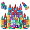 thumbnail image 1 of Playmags 150-Piece Magnetic Tiles Building Set – 3D Magnet Building Blocks, Creative Imagination, Inspirational, Educational STEM Toys for Kids with 1 Car, 1 of 5