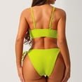 thumbnail image 3 of Busydd Swimsuit for Women Two Piece Swimsuit Deep V Neck Straps Bikini Swimsuits with Briefs Solid Color Pleated Bathing Suits, 3 of 3