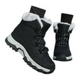 thumbnail image 3 of Xiaoxatg Women's Boots Winter Fashion Thickening Warm Lace Up Solid Color Non Comfortable Footwear 9.5 Black, 3 of 9