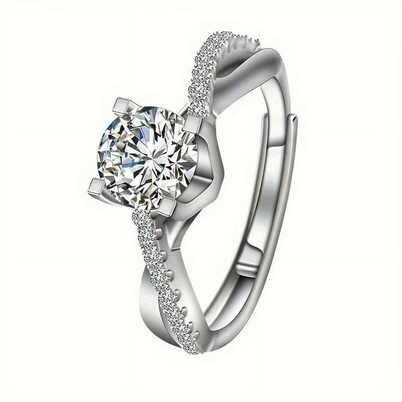 Adjustable 1 Carat Moissanite Rings for Women, Shining Elegant Women rings Jewelry Gifts for Women Girlfriend Friends
