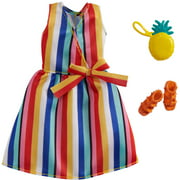 ​Barbie Fashion Pack with Striped Dress, Pineapple Purse & Sandals, Doll Clothes for Kids 3 to 8 Years Old