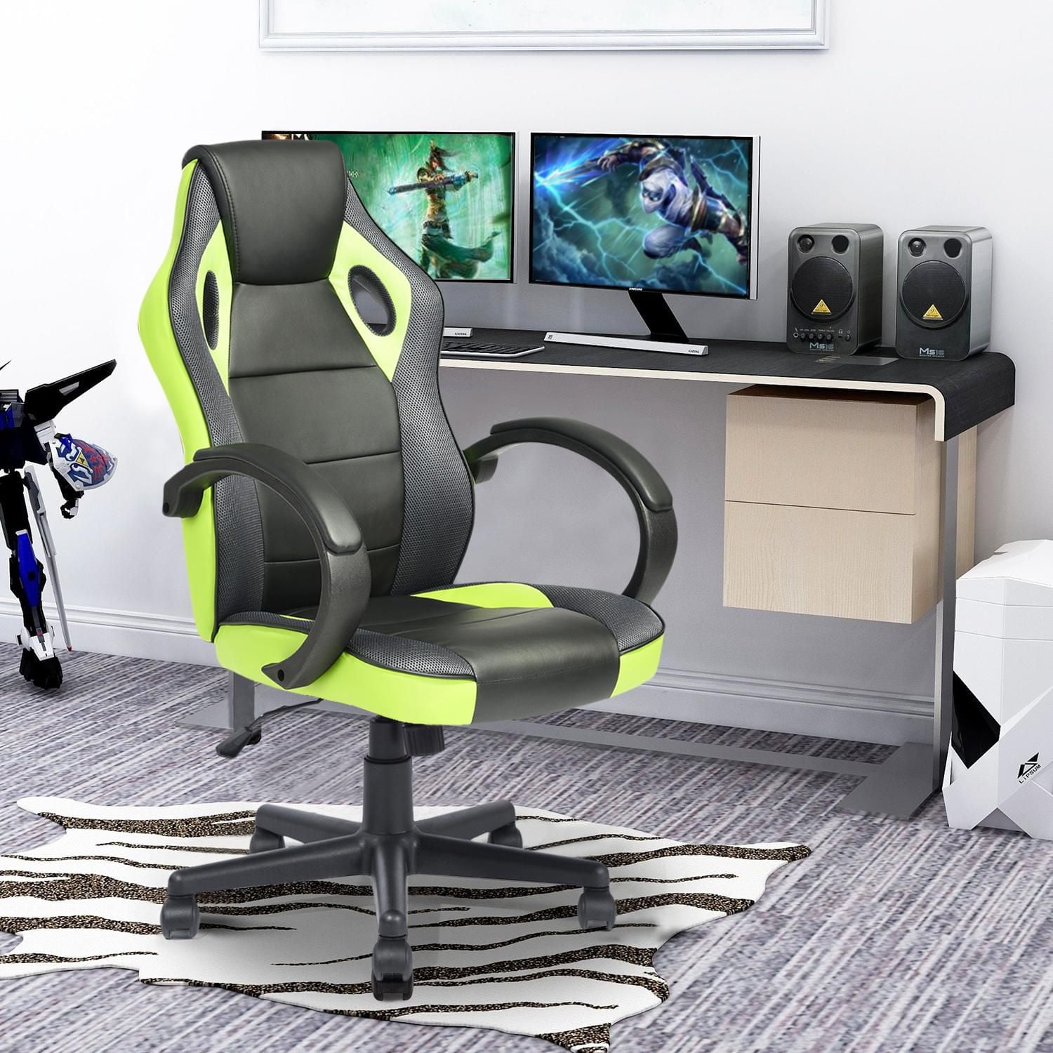 Homylin PU Leather Gaming Chair Desk High Back Swivel Rolling Racing Chairs Executive Desk Chair Adjustable Video Gaming Chairs