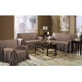 thumbnail image 2 of Venice 3 Piece Sofa, Loveseat, Chair Protector Throw Cover Set Chocolate, 2 of 3