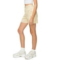 thumbnail image 2 of Cali1850 Women's High Rise Twill Cargo Shorts with Side Pockets Strap Closure, 2 of 7