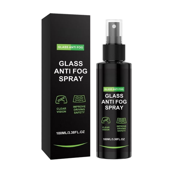 Qholemyo 100ml Car Glass Anti-Fog Spray, Windshield & Rearview Mirror Defogger Coating for Clear Vision