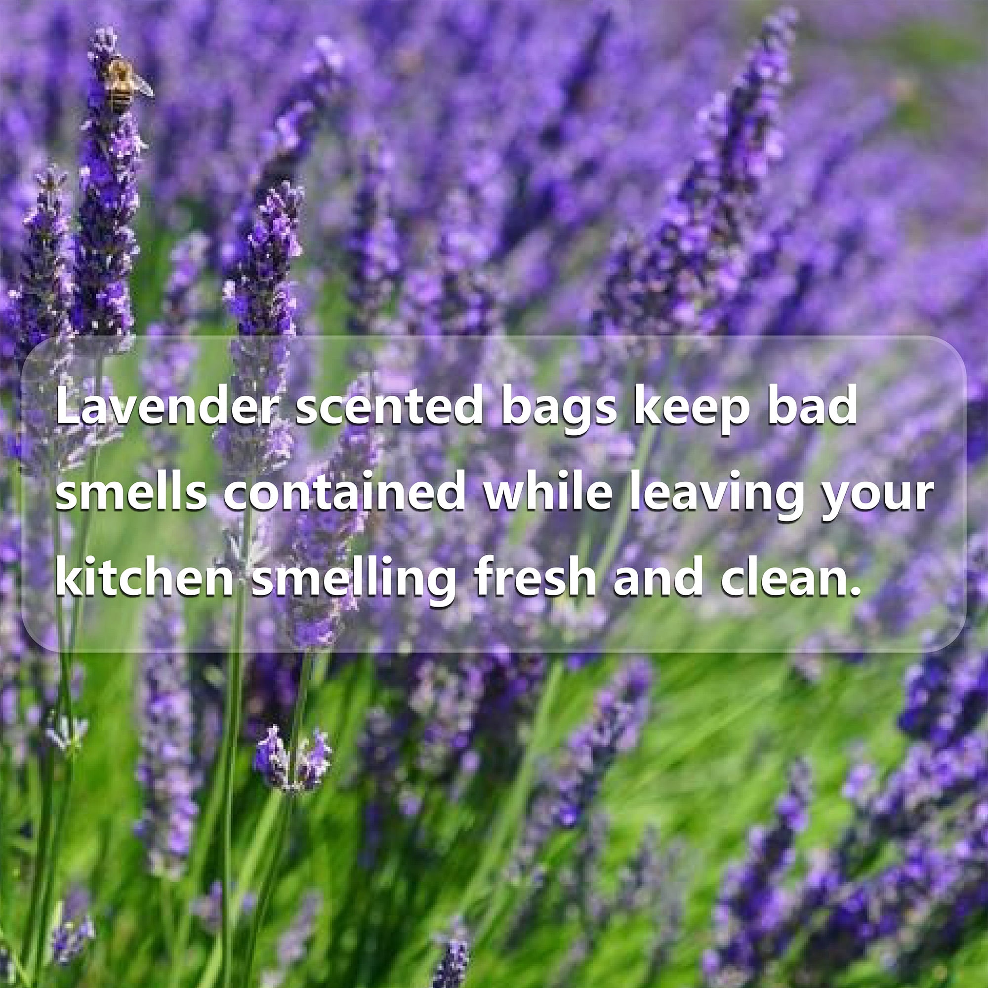 HygiCare 13 Gallon Tall Kitchen Drawstring Trash Bags, 200 Count, Lavender Scent, Super Strong, Leakproof