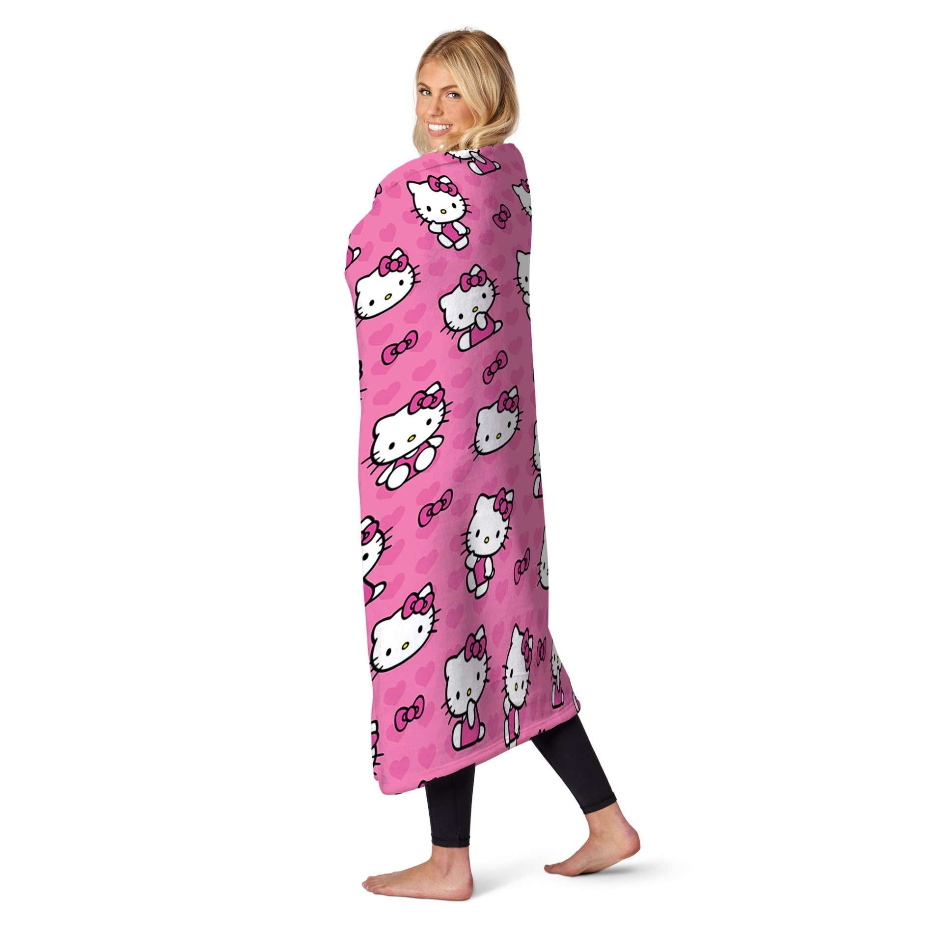 Sanrio Hello Kitty I Love Pink Kids Silk Touch Throw Blanket
