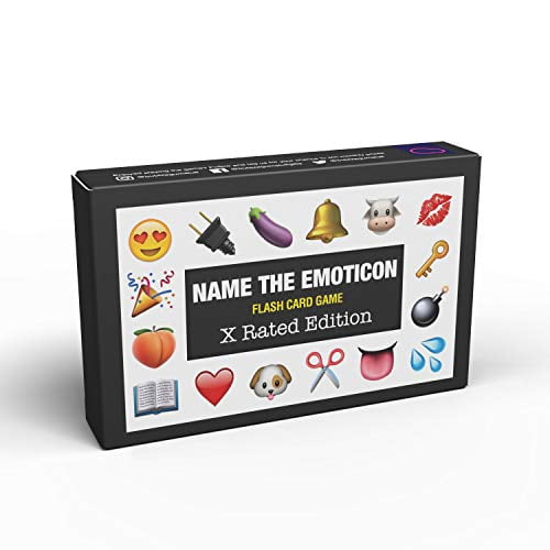 Name The Emoticon Game | Guess The Phrase Funny Emoji Flash Card Board Game  - Fun Memory Game | Suitable for Family, Kids, Teenagers & Adults - X Rated  Edition 