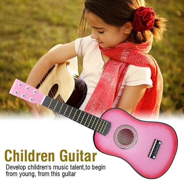 Guitarra Acústica De Madera, Guitarra De Juguete De 6 Cuerdas De 23 Pulgadas, Cuerdas De Acero Realistas, Práctica Para Principiantes, Primer Instrumento Musical Para Niños