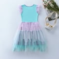 thumbnail image 6 of AUNVITO Girls Summer Sleeveless Dress Flutter Sleeves Snowflake Sequins Embroidery Round Neck Tulle Fairy Tale Party, 6 of 8