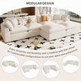 thumbnail image 3 of Modern Polyester U-Shape Sectional Sofa with Removable Ottomans for Living Room (134.4''W x 59.1''D x 32.5''H), 3 of 24