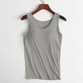 thumbnail image 6 of Yubnlvae Plus Size Tank Tops with Shelf Bra - Women's Yoga & Workout Camisoles (Padded Support, Seamless Undershirt) Grey 4XL, 6 of 9