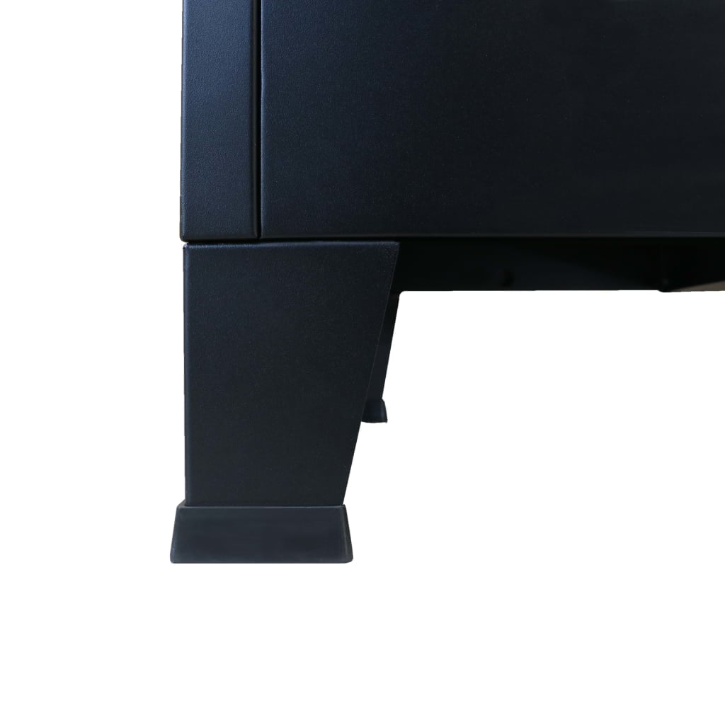 Kepooman Locker Cabinet with 3 Compartments for Office Home, Black Kepooman Locker Cabinet with 3 Compartments for Office Home, Black