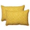 thumbnail image 4 of Pillow Perfect  Outdoor/ Indoor Herringbone Egg Yolk Rectangular Throw Pillow (Set of 2) 24.5 x 16.5, 4 of 5