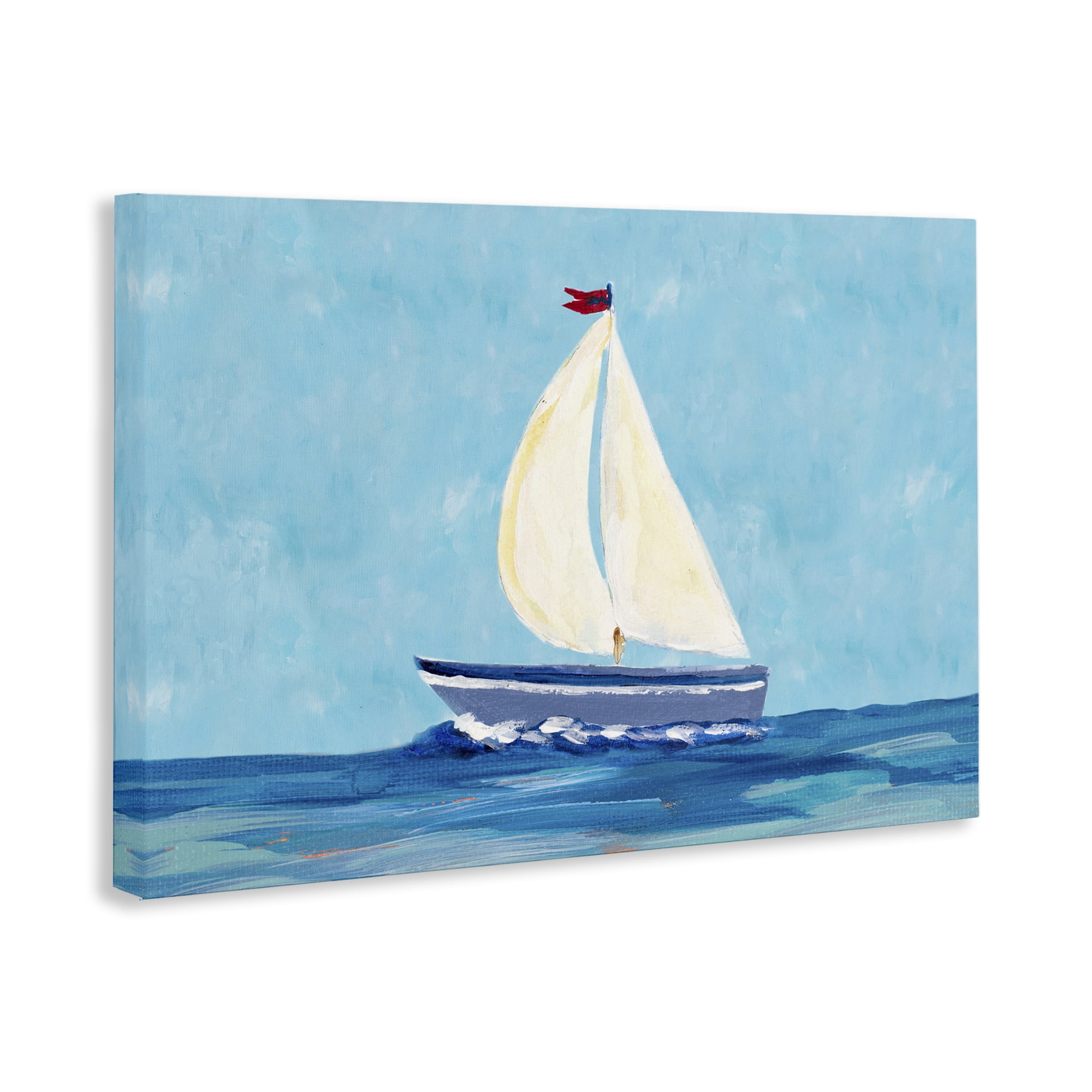 Stupell Industries Sail The Sea Transportation Painting Gallery Wrapped Canvas Art Print Wall Art, 30 x 20