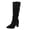 Black, variant on RotHome Suede Knee High Boots for Women Wide Calf Cowgirl Pointed Toe Slouchy Stacked Heel Boots Zipper Tall Dress Boots Chunky Heel Extra Wide Width