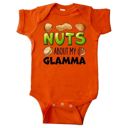

Inktastic Nuts About My Glamma Peanut Almond Pistachio Gift Baby Boy or Baby Girl Bodysuit