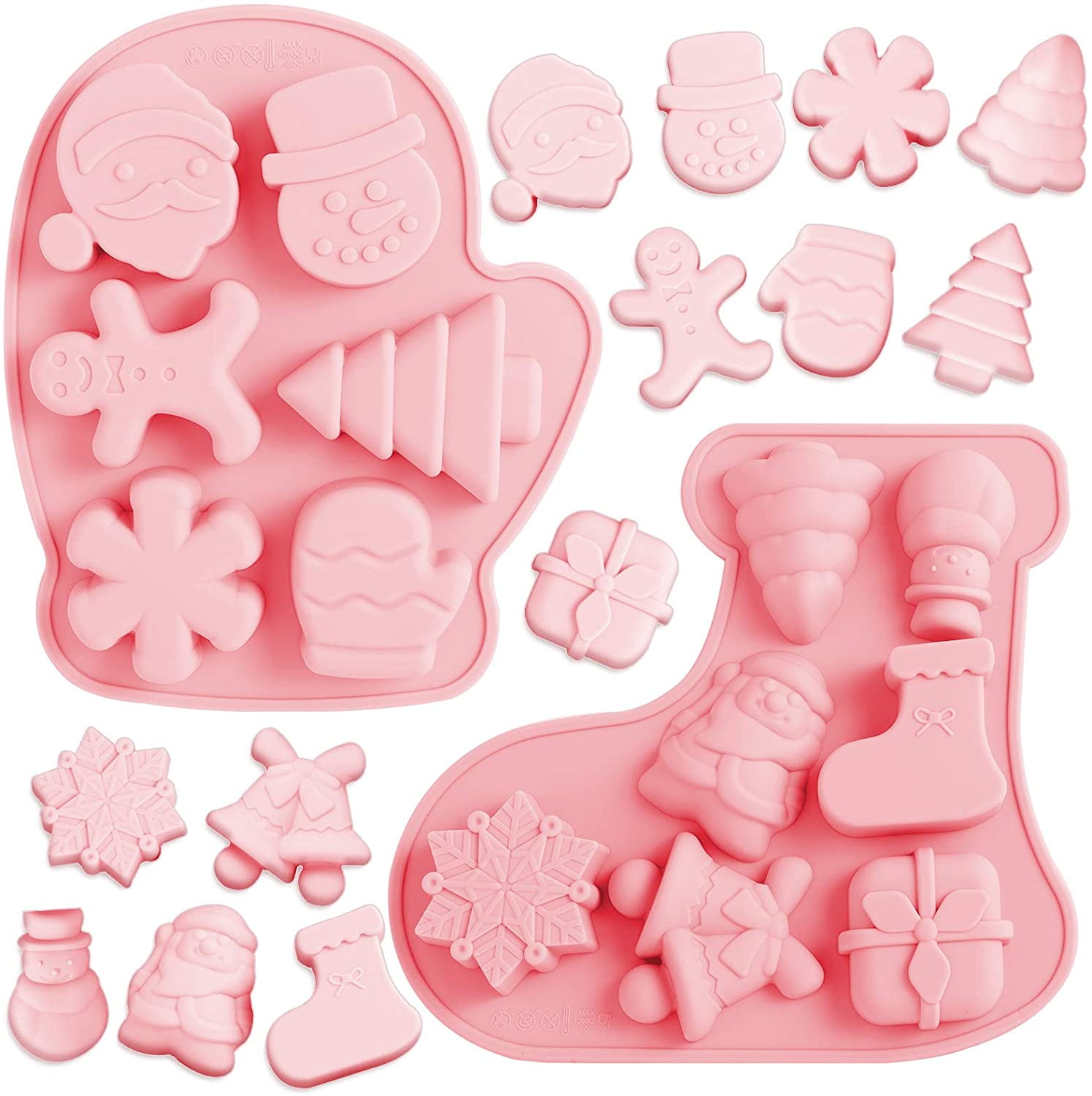 Santa Claus 3D Silicone Baking Cake Jelly Mould Christmas Xmas Sponge Cooking Shaping Chocolate Fondant Moulding Shaping Bake Tool Non Stick 16 x 10 x 4cm Dishwasher Safe Easy Clean