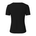 thumbnail image 4 of Hauaitttt Women Short Sleeve Tops Crewneck Rib Knit Slim Fit Shirts Basic Tee 2025 Summer Casual T Shirt Trendy Clothes Women Casual Tee T Shirt Summer Women Shirts Layering Tee Long Sleeve Women, 4 of 5