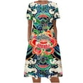 thumbnail image 2 of Viikei Elegant Short Sleeve Dress for Women,Women's Summer Bohemian Print Short Sleeve Beach Dress Knee Length Dress Multicolor XXL, 2 of 5