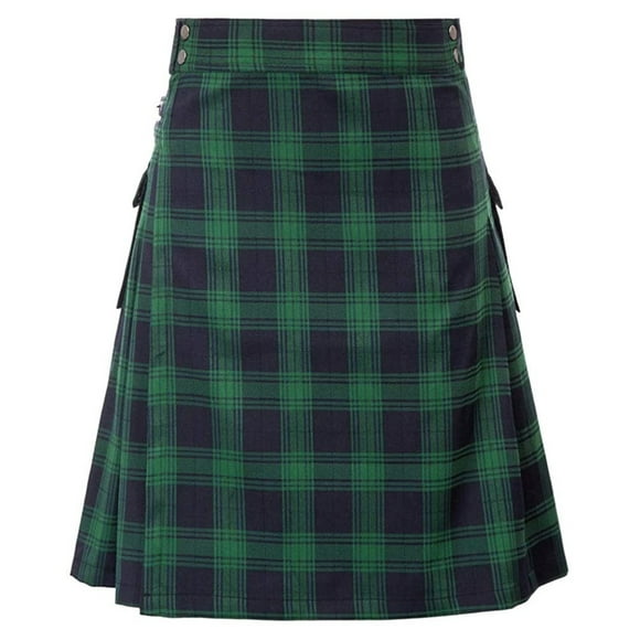 MYG 5 Yard Men Scottish Kilts Highland Casual Kilt 4 Colors Pocket Pleated Skirt