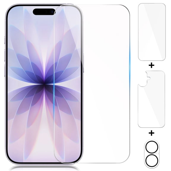 [3 Pack] Beeyoka Screen Protector for iPhone 17, iPhone 17 Front and Back Screen Protector,Camera Protector Anti-Fingerprint for iPhone 17 (6.3 inch)
