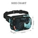thumbnail image 4 of Fotbe Black Panther Floral Illustration Cangurera Cuadrada con Estampado de Doble Capa, Bolsa de Cintura Ajustable Mini para Hombres y Mujeres, 4 of 9