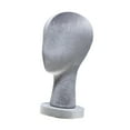 thumbnail image 4 of Cabeza de maniquí calva, cabeza de maniquí independiente, modelo de exhibición de peluca, cabeza de peluca de terciopelo para anteojos, decoración del Altura 33cm, 4 of 10