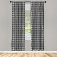 thumbnail image 3 of Ambesonne Geometric Curtains, Striped Squares Lines Art, Pair of 28"x63", Dark Grey Pastel Purple, 3 of 5