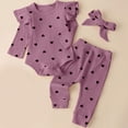 thumbnail image 2 of Taybagh Baby Girl Outfit Love Dot Ruffle Sweet Outfits for Girls Newborn Clothes Headband Pullover Pant 3pcs Playwear Se, 2 of 6