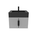 thumbnail image 2 of Nile 24" Gray Wood Floating Vanity with Black Top and Black Trim, 2 of 10