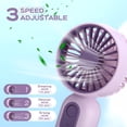 thumbnail image 4 of Mini ventilador portátil Rossesay de 3 velocidades, recargable por USB, 4 of 7