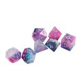 thumbnail image 3 of Juego de dados de 7 Uds., dados poliédricos de colores de resina con remolino de cielo estrellado para juego de mesa, fuente plateada, 3 of 9