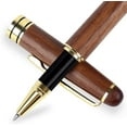 thumbnail image 1 of Luxury Walnut Ballpoint Pen Writing Set - Elegant Fancy Nice Gift Pen Set for Signature Executive Business Office Supplies - Gift Boxed with Extra Refills (Black) Ofspeizc WRST-331, 1 of 5